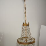 Balloon chandelier with glasses and bronze pampilles