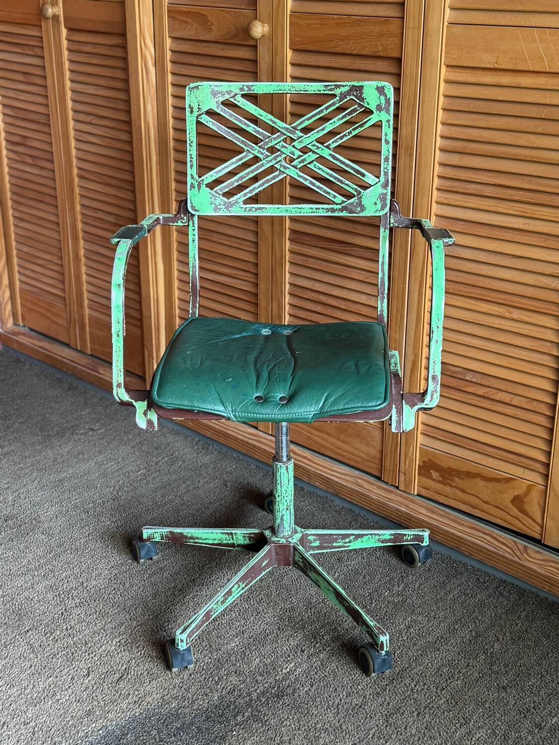 Metal and leather office chair