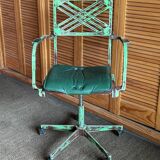 Metal and leather office chair