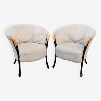 Pair of vintage Progetti armchairs by Umberto Asnago for Giorgetti, Italy 1980s