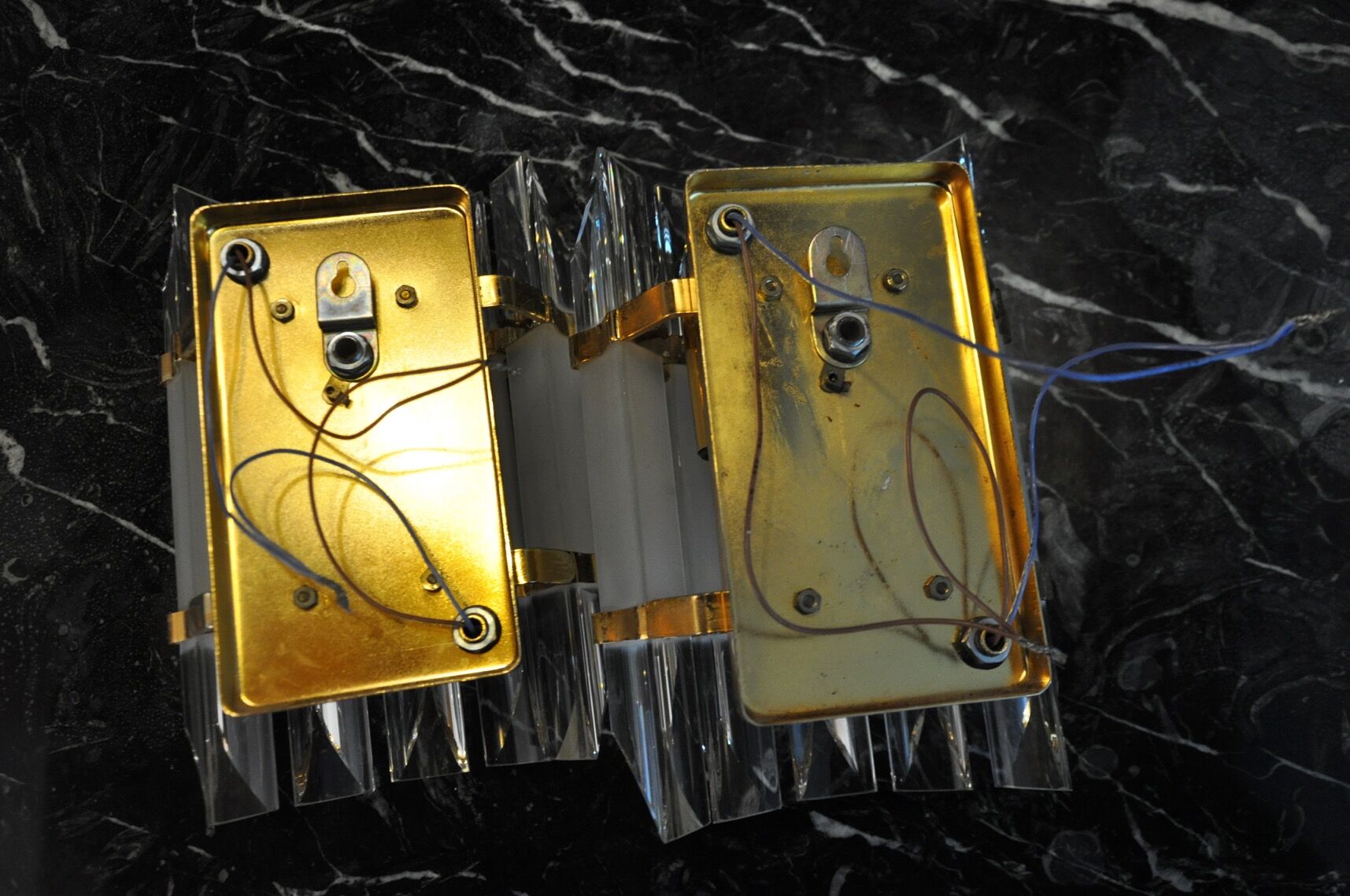 Pair of venini wall lamps, Glass, Italy, 1970