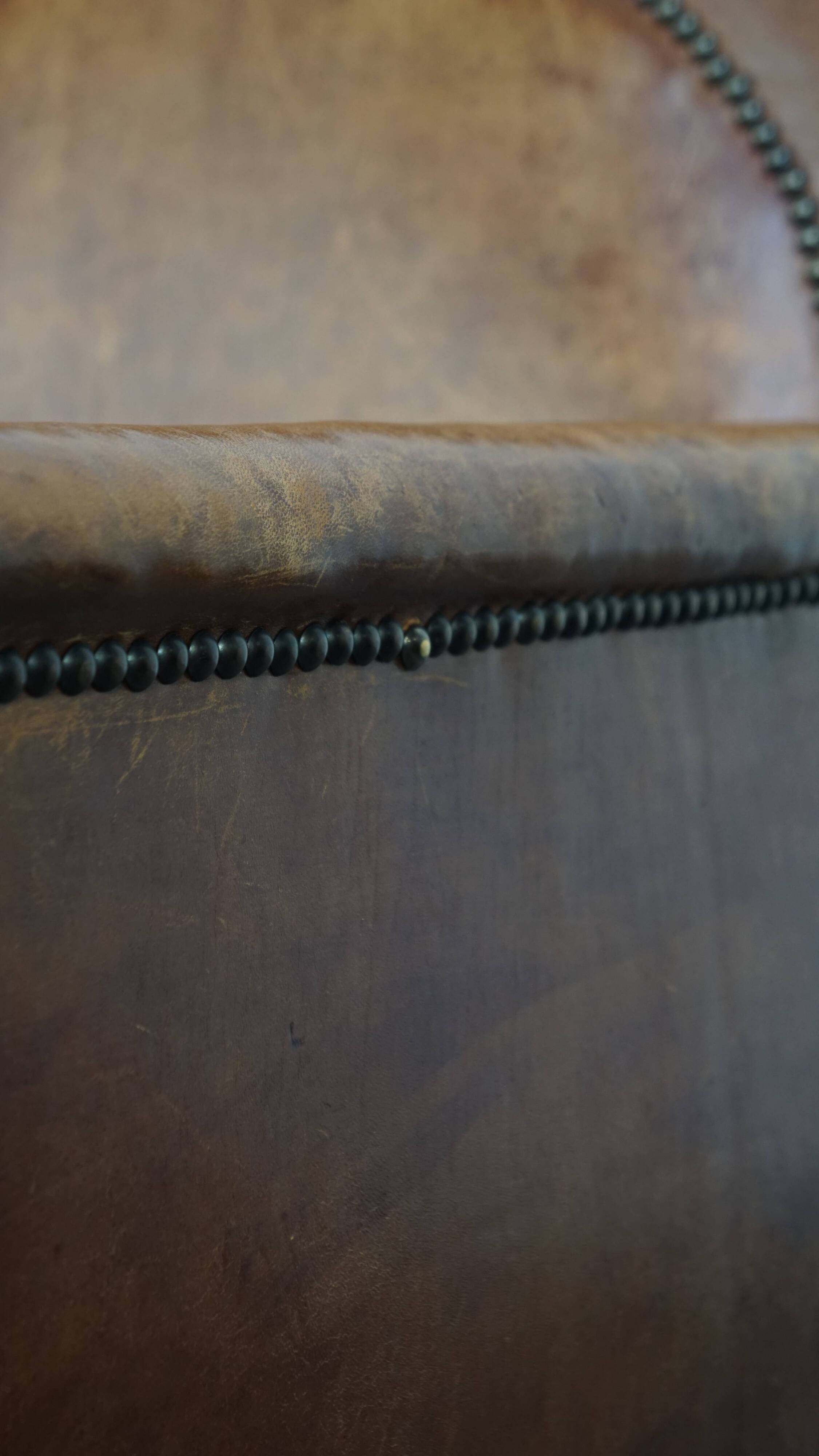 Fauteuil Art Déco en cuir de mouton