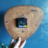 Vintage formica clock asymmetrical silent wall clock "GC celestial blue"