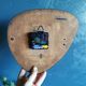 Vintage formica clock asymmetrical silent wall clock "GC celestial blue"
