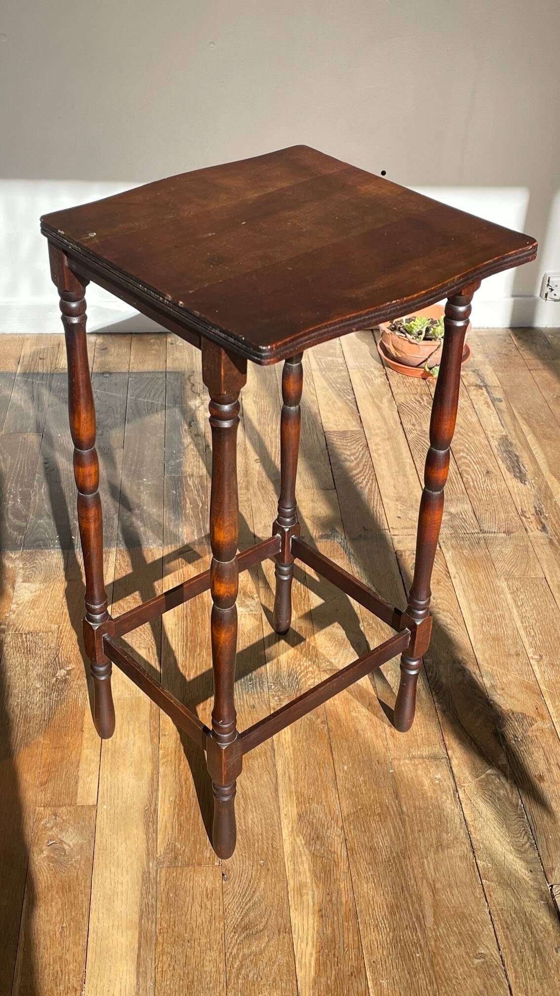 Turned Wood Style Bedside Table