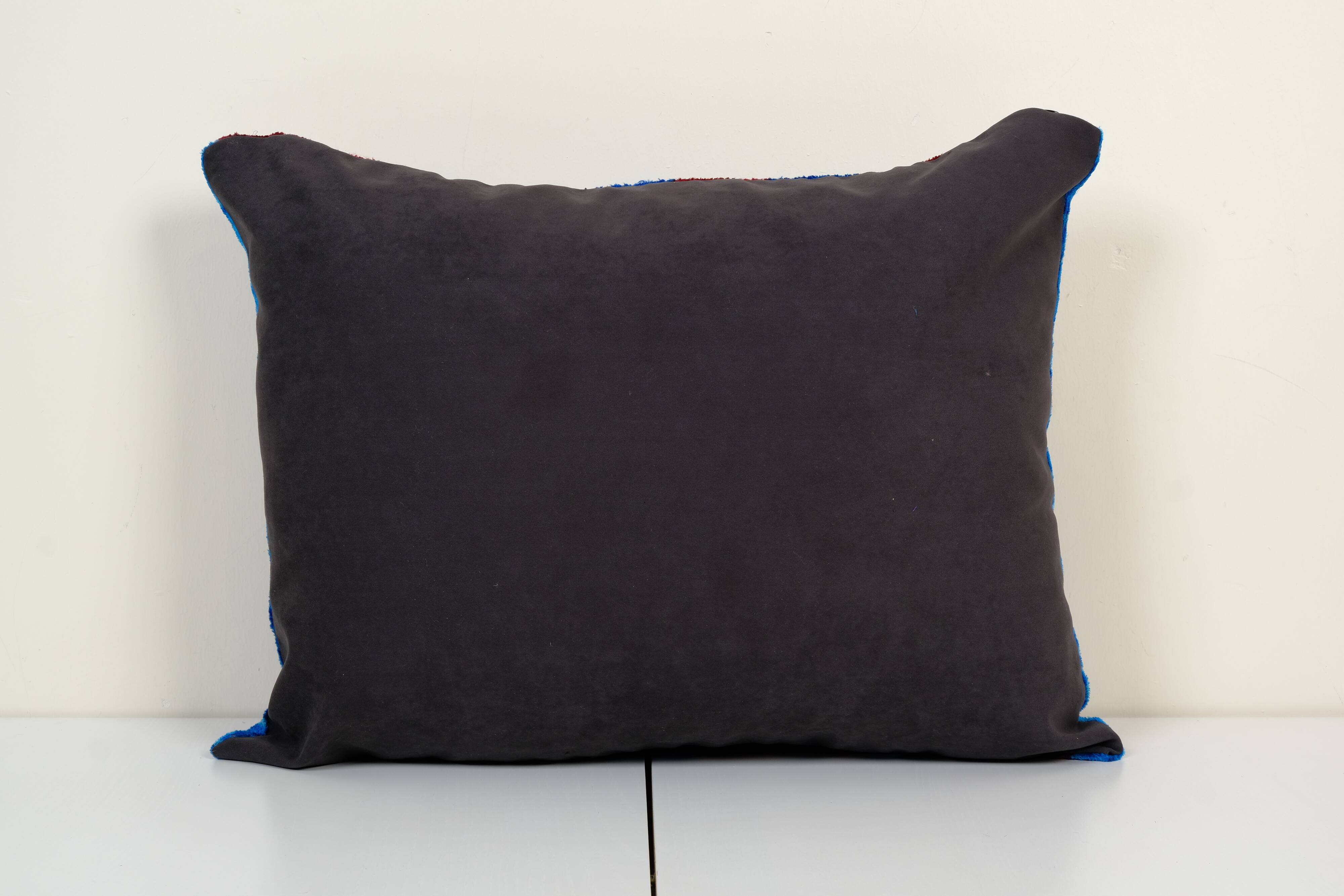 Blue silk ikat velvet pillow