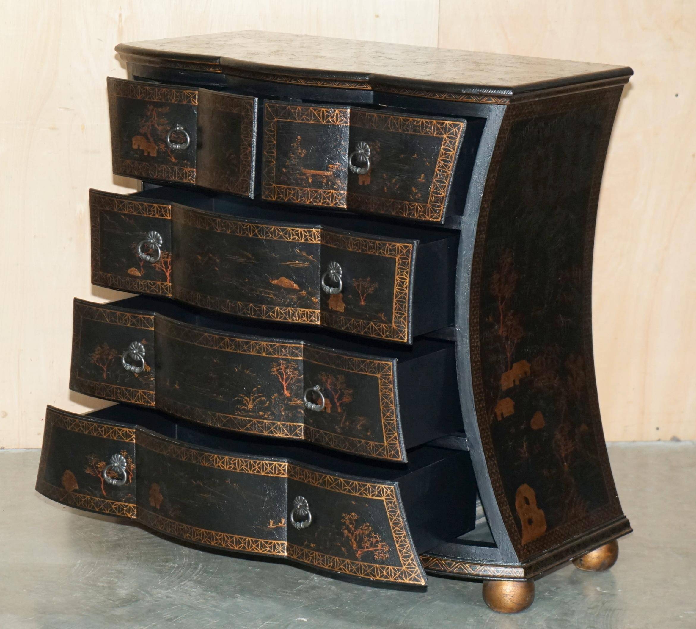 Commode Chinoiserie Antique Peinte à la Main