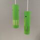 Trombone hanging lamps, refurbished, repainted in beautiful green colours
