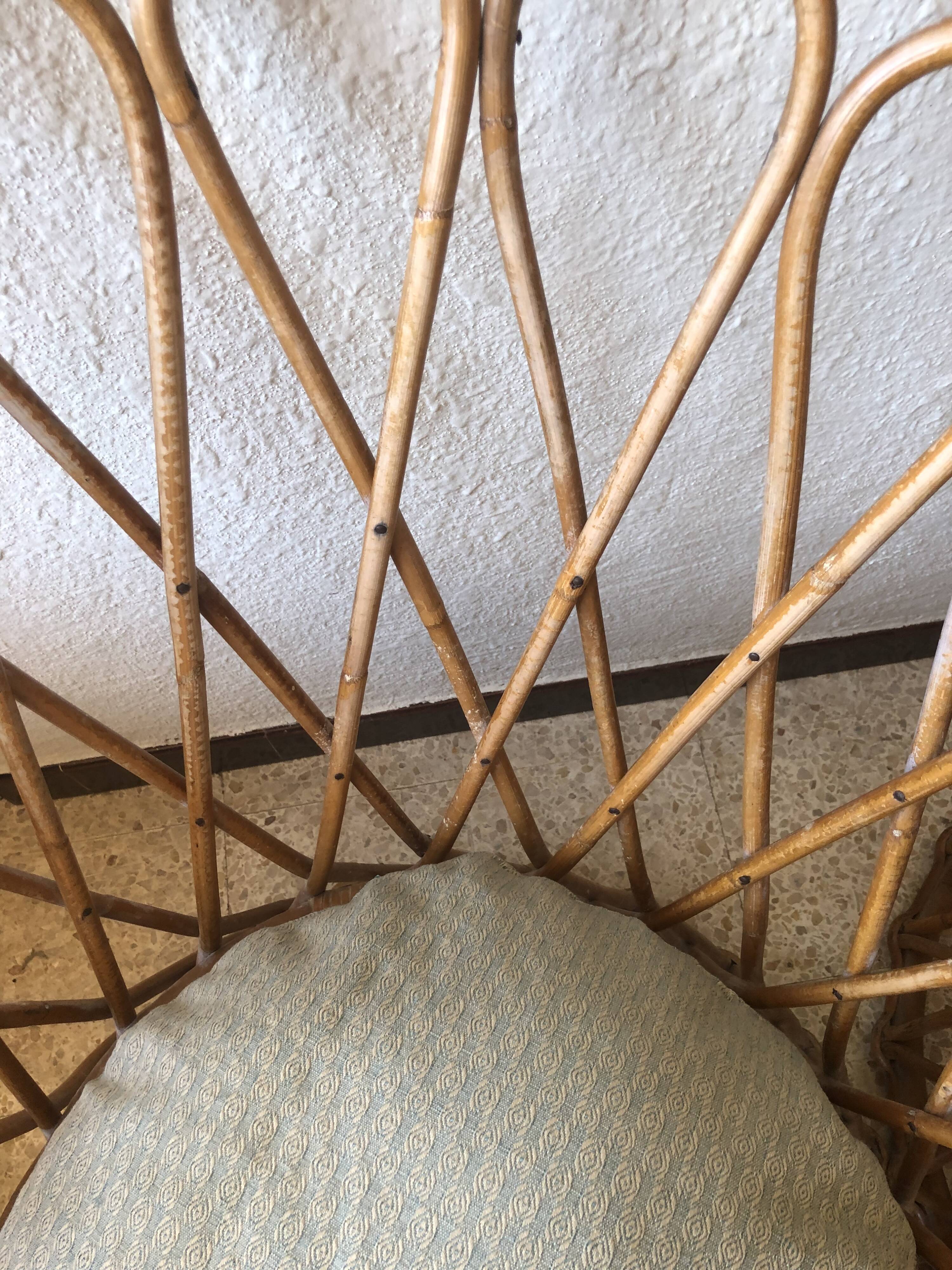 Pair of vintage rattan armchairs