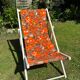 Old vintage flower deckchair
