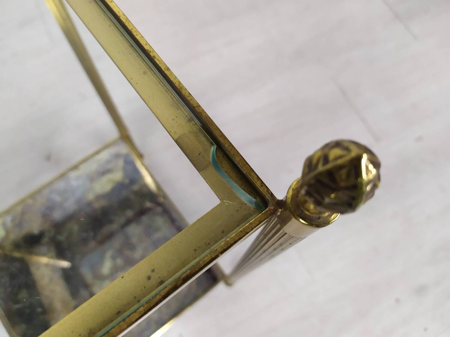 Brass glass side table