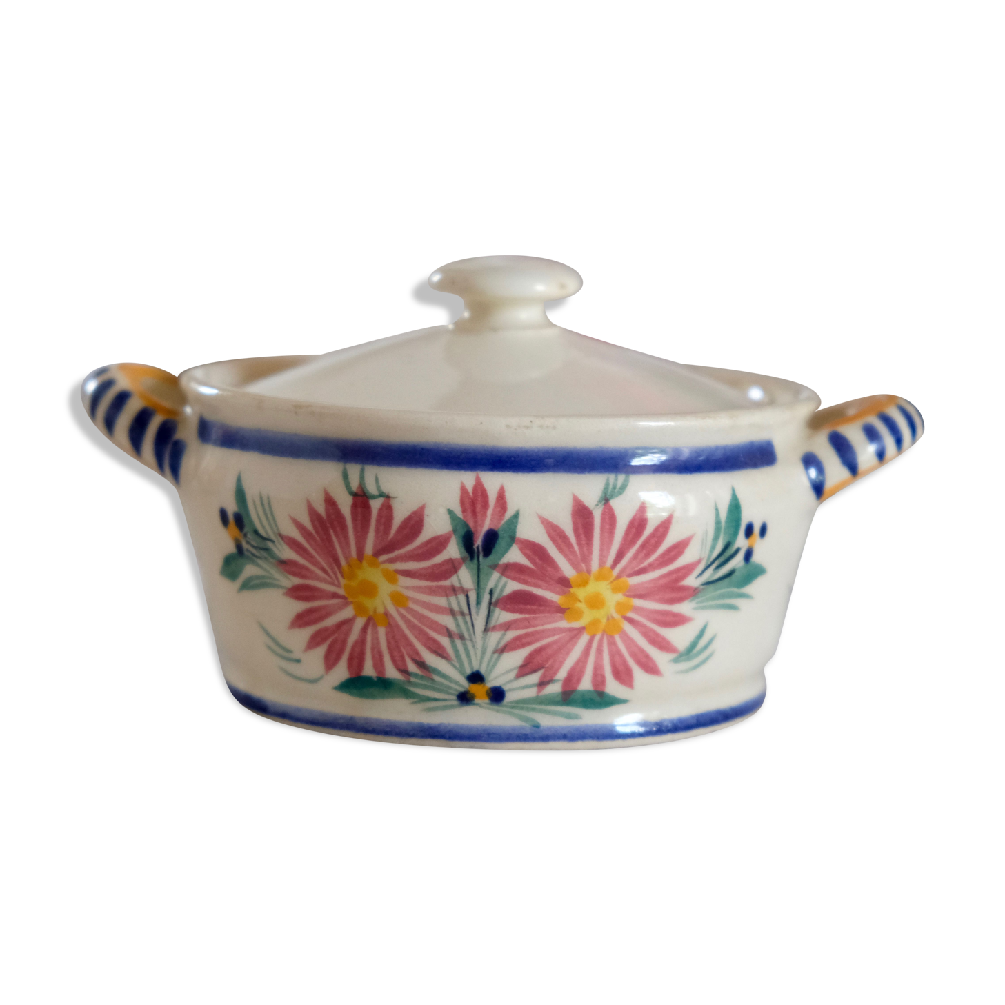 Pot à sucre sucrier faïence Quimper antique