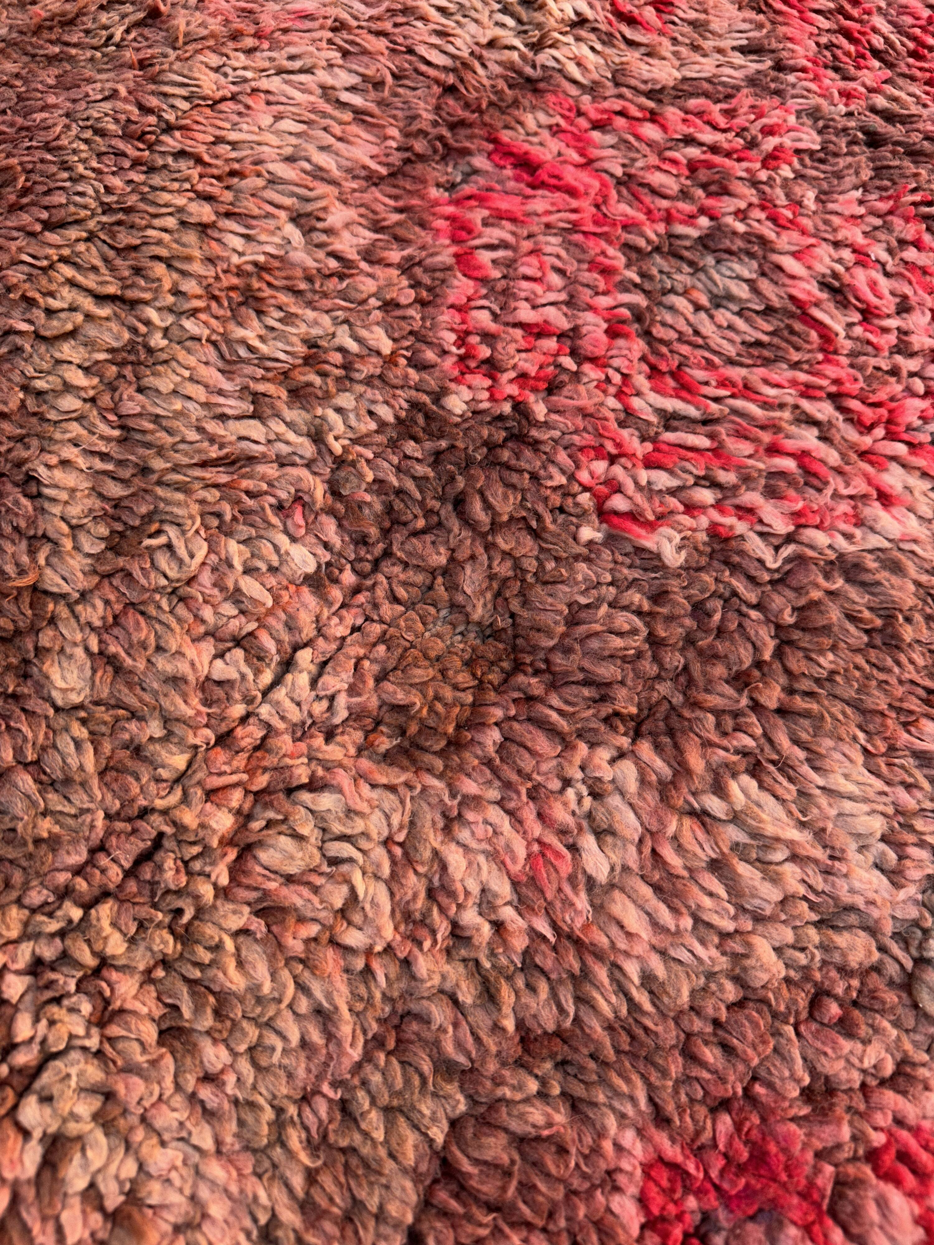 Tapis Marocain Boujad rose - 380 x 186 cm