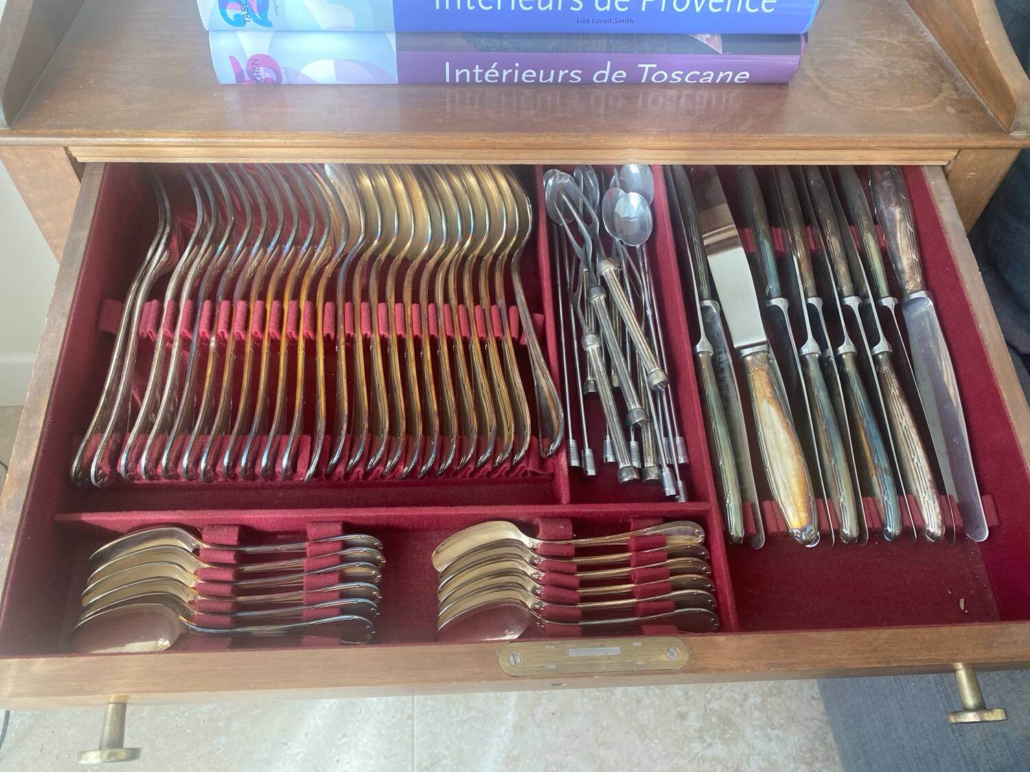 Set of Christofle silver-plated cutlery.