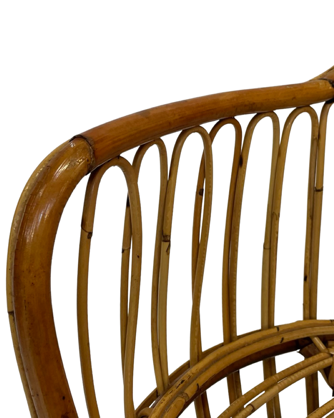 Set of two mid century rattan armchairs by bonacina 1950 design