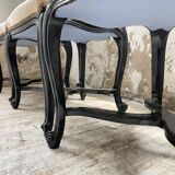 Set of 4 black lacquer chairs