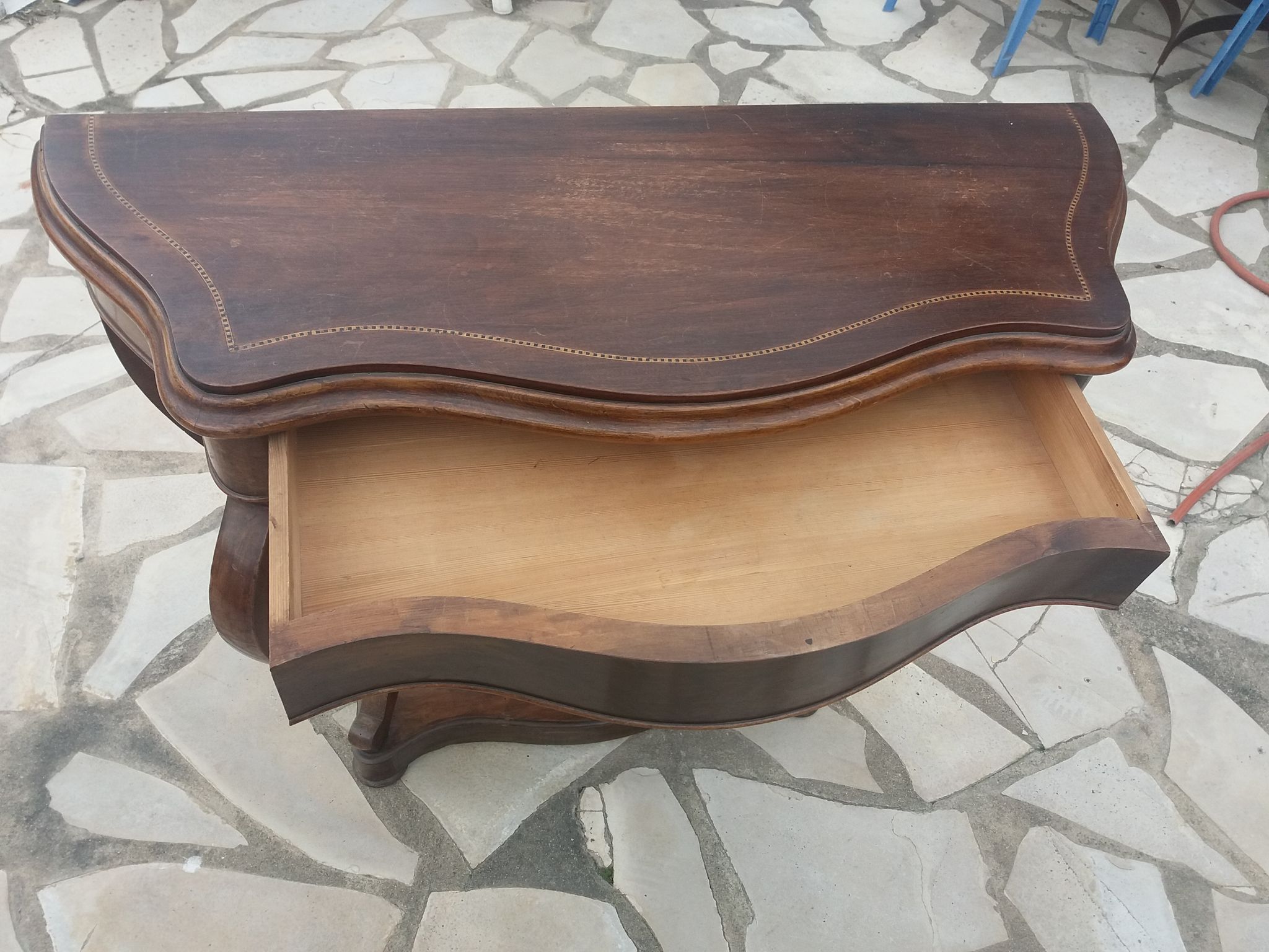 Late 19th century walnut console table
