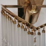 Vintage wall sconce gold metal and stamps