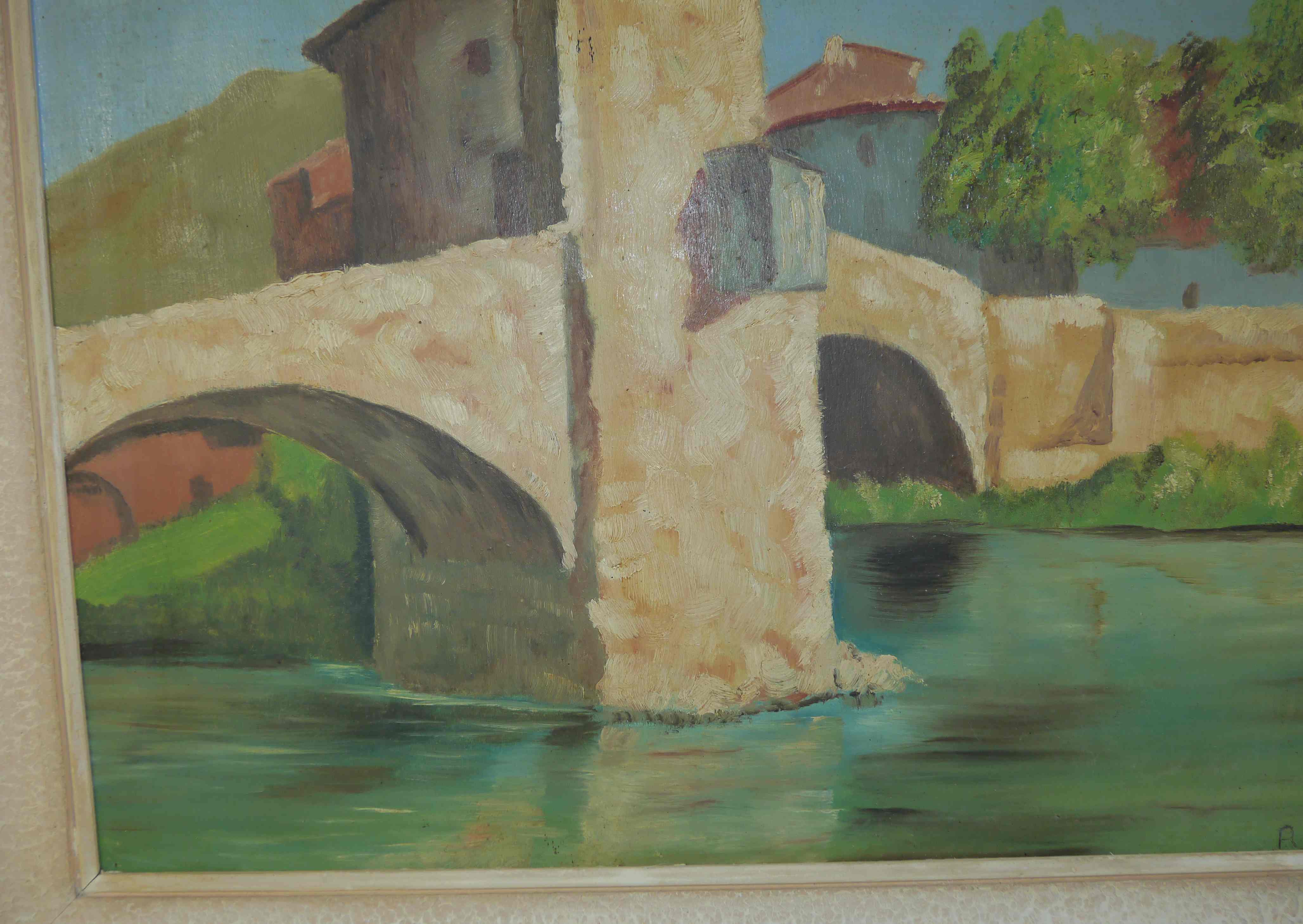 Oil painting on wood by R Accaries