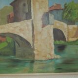 Peinture à l'huile sur bois de R Accaries