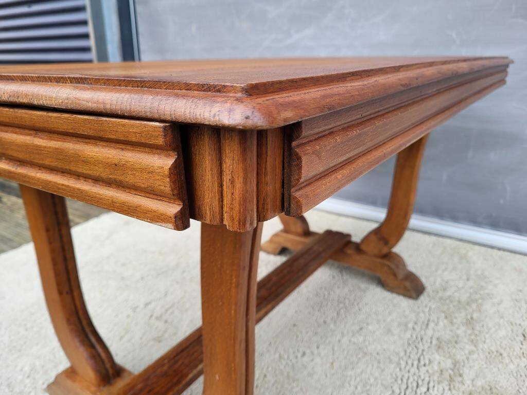 Table bureau extensible Art Déco 1930 piétement en accolades