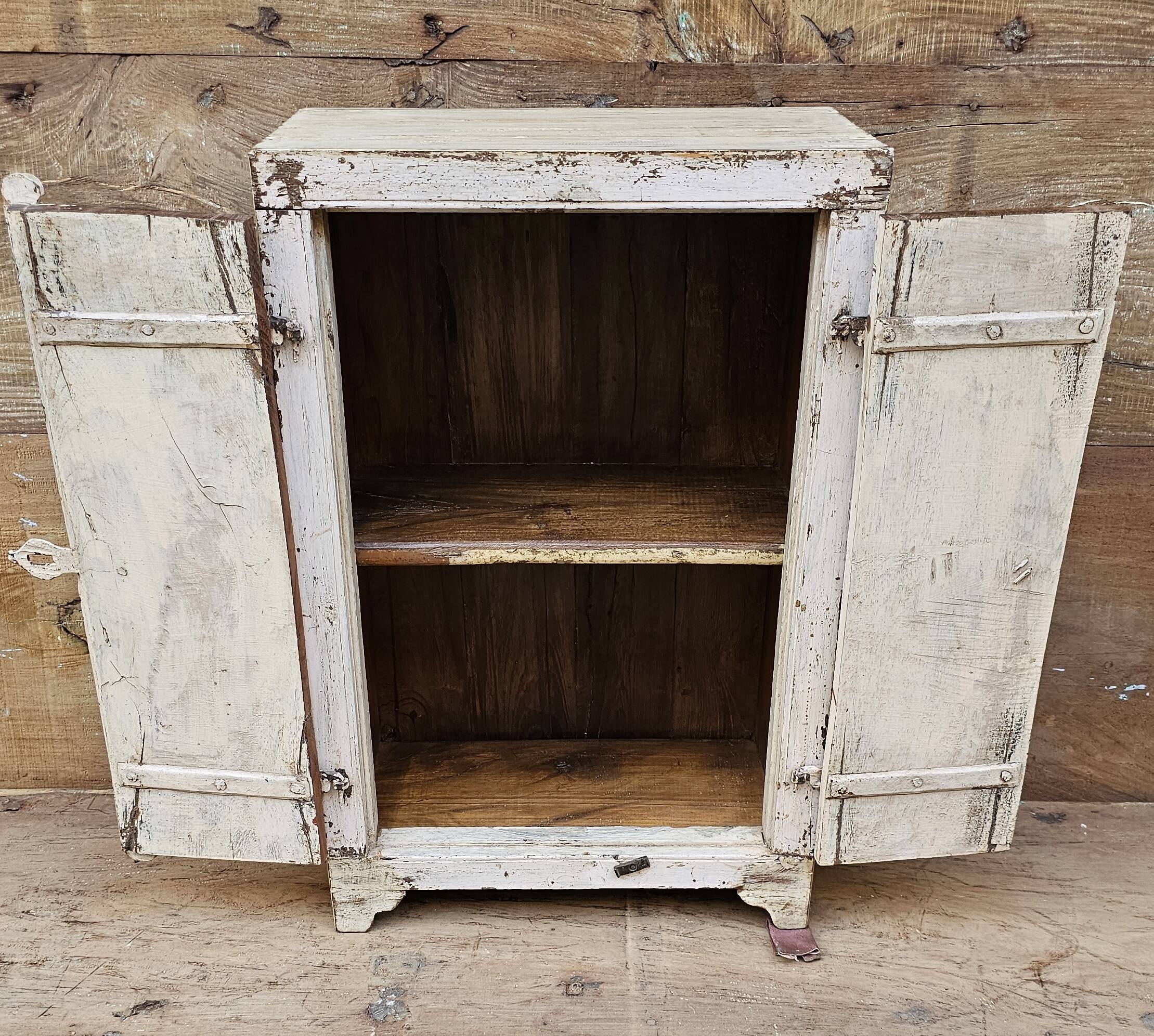 Antique bedside table - tribal cabinet in Burmese teak