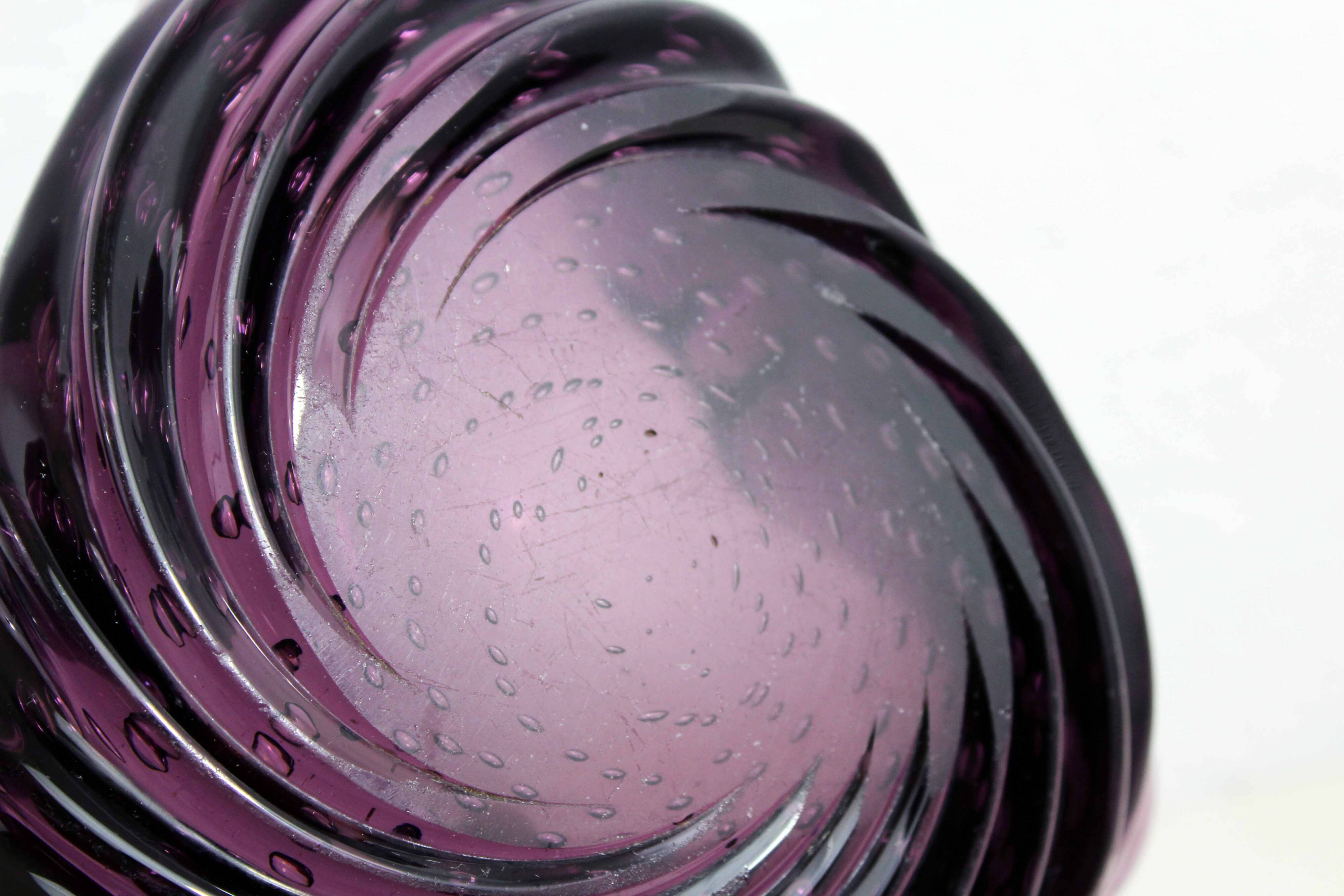 Purple murano glass ashtray