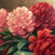 Oil on panel, "Bouquet of peonies" by G. Cordier, 20th