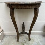 Wall lamp console - half moon carved wood old gilded