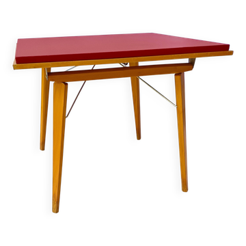 small folding table 65 x 65 wood/vinyl