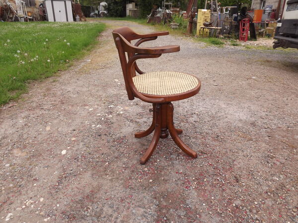 Fauteuil à vis 19ème canné Fischel