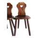 Pair of antique Alsatian wooden chairs