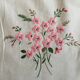 Nappe 145 x 245 brodée fleurs et 12 serviettes