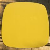 Duo of vintage formica mustard yellow stools