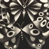 Mario avati (1921-2009), butterflies, black manner, 1970