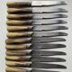 12 old large knives Horn handle Stainless steel blade