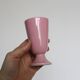 Set of 6 pink porcelain mazagrans, vintage