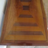 Large coffee table - cherry finish - solid wood - butterfly motifs
