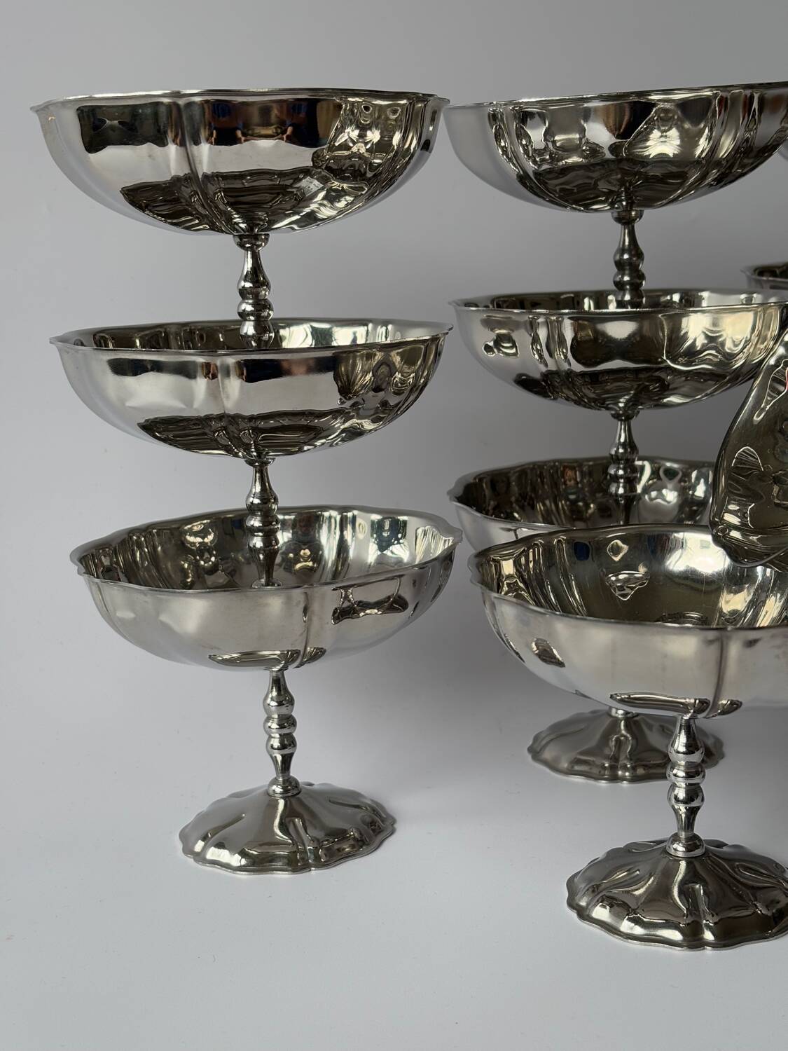 Vintage stainless steel ice cream cups