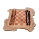 Rustic wooden chessboard