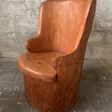 Scandinavian Swedish pine log stump chair "kubbstol" 1970s