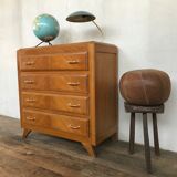 Vintage commodity in wooden feet compass clear oak 1950