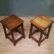 Pair of solid oak stools