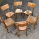 6 old lounge chairs bistro curved wood