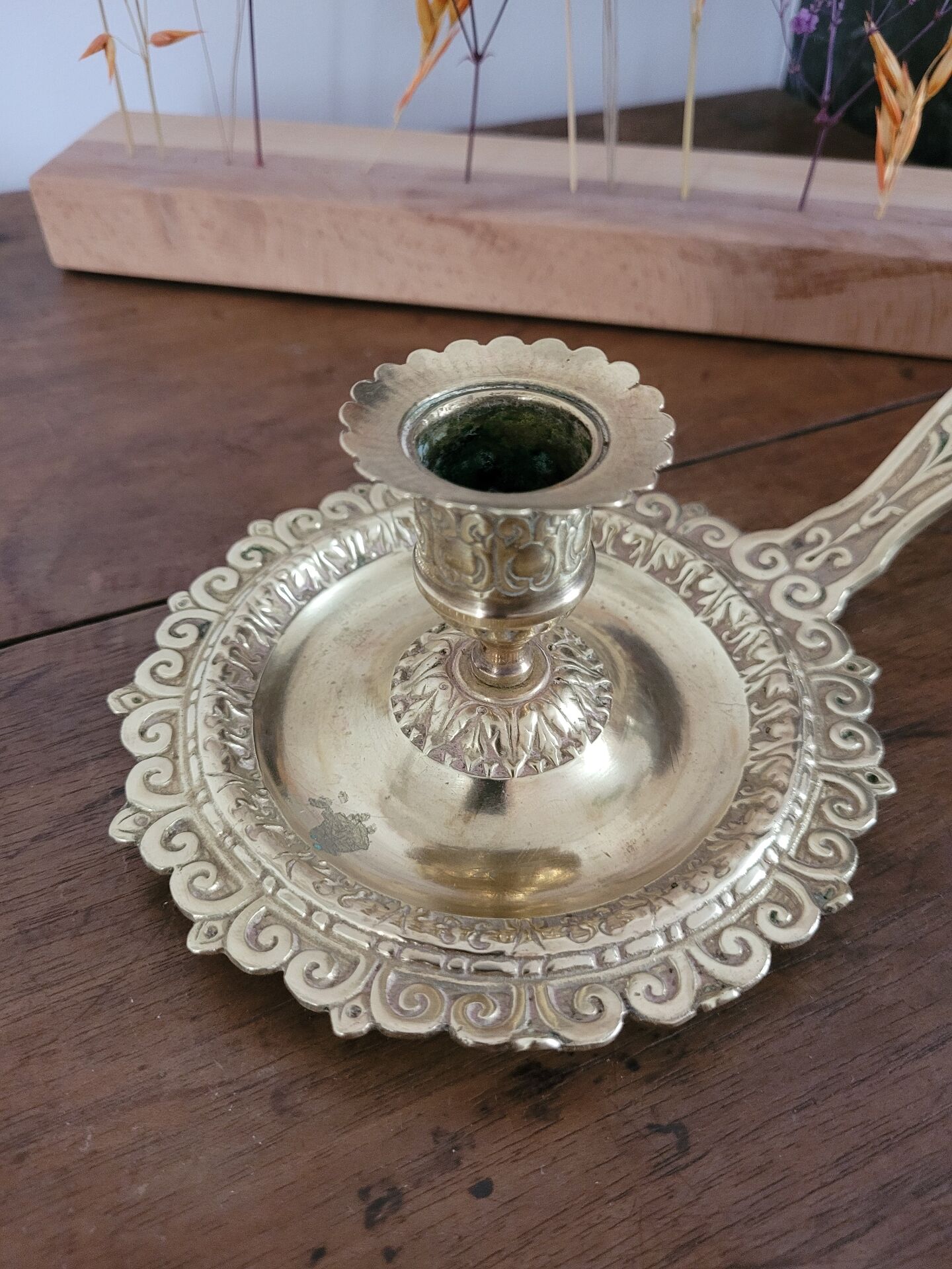 Bronze cellar rat candlestick