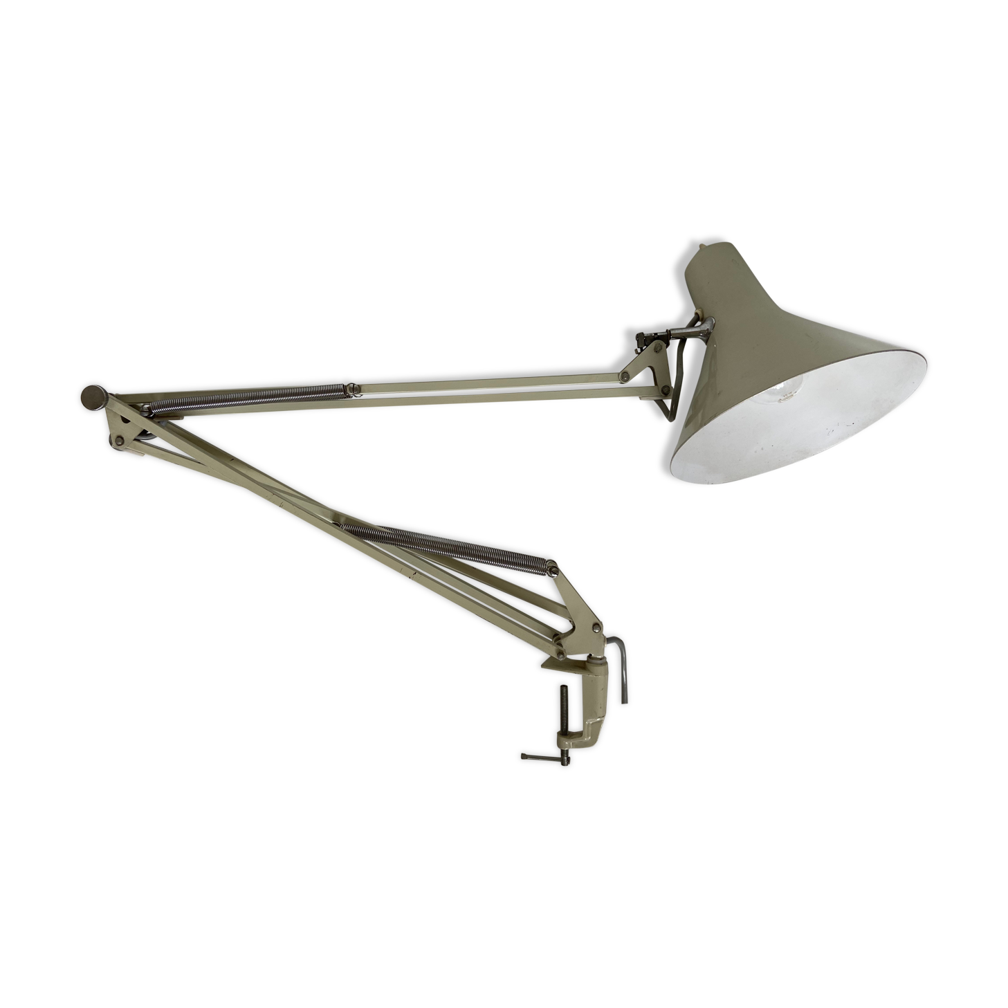 Luxo grey metal articulated lamp