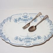 Oval dish of the earthenware factory of St amand Regency model, iron earth