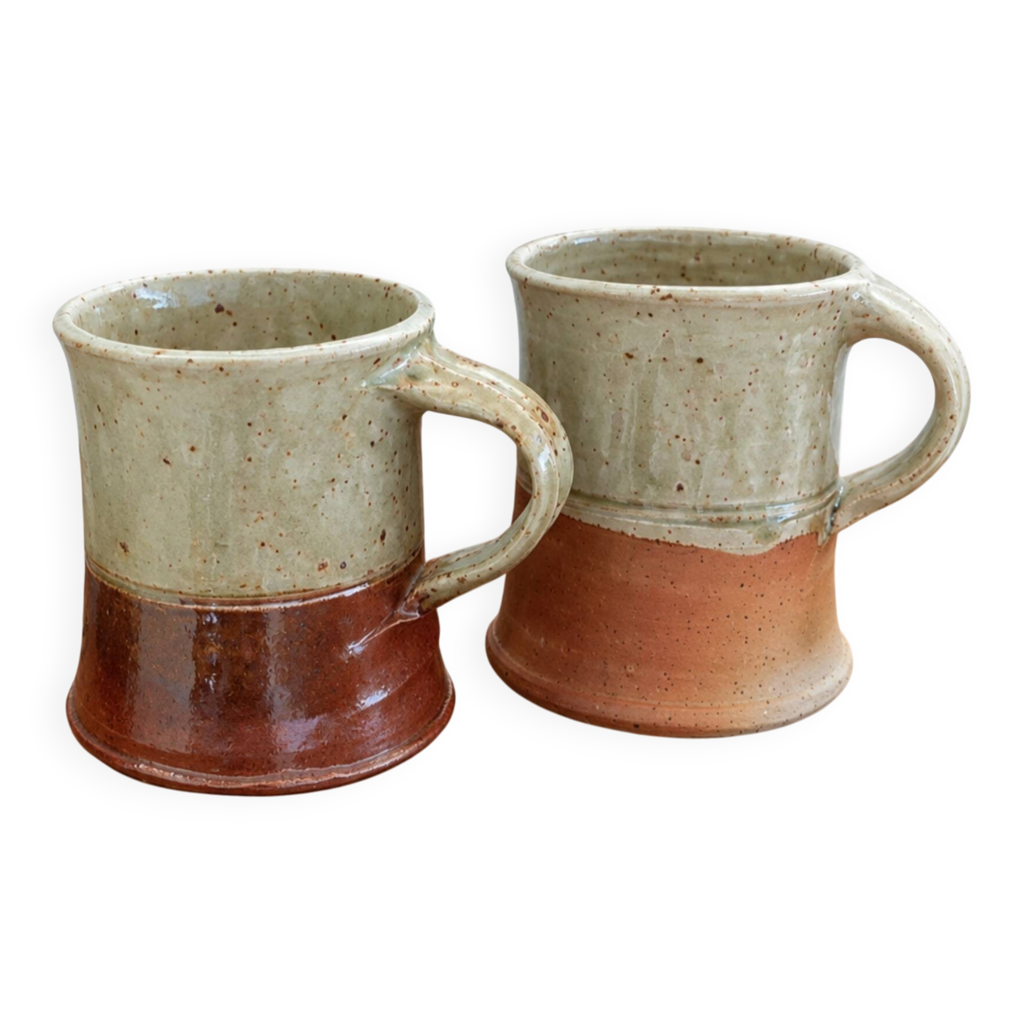 Duo of glazed stoneware cups • Bottani and Dechaud