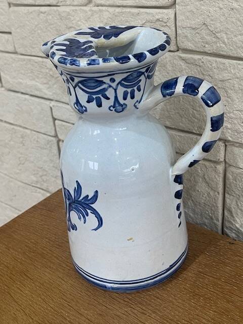 Glazed ceramic wine carafe. talavera sealed.