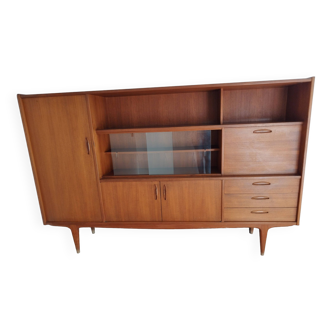 Scandinavian high sideboard in vintage teak